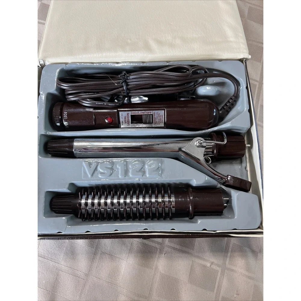 Vidal Sassoon Curling Iron Brush Set‎ VS122 Original Manual Tested Vintage EUC